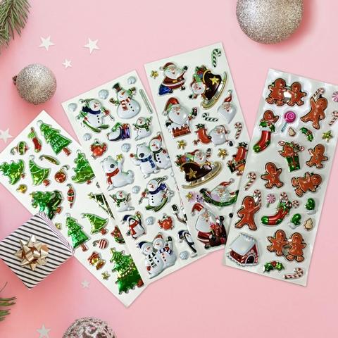 christmas metallic pop-up stickers