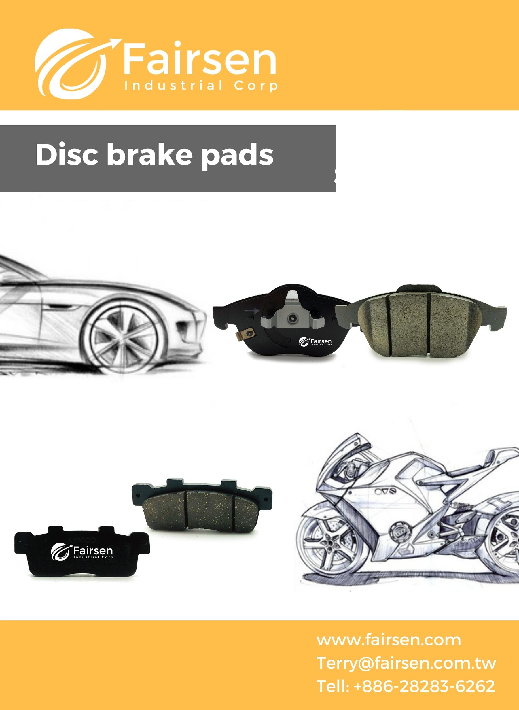 Automobile brake pad & show FAIRSEN INDUSTRIAL CORP.