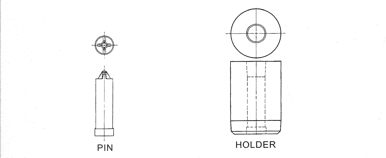 【Punch Pin】Recess shape screwformed tools with coating KONFU