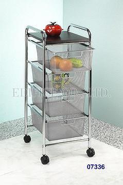 4 Tier Mesh Drawer Cart W Mdf Board Edifice Co Ltd