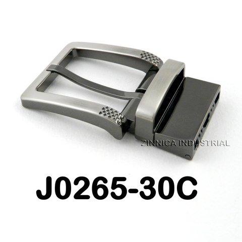 Custom Wholesale Dress Zinc Alloy Reversible Buckles in 30mm for men's Jeans with Double-Sided Strap