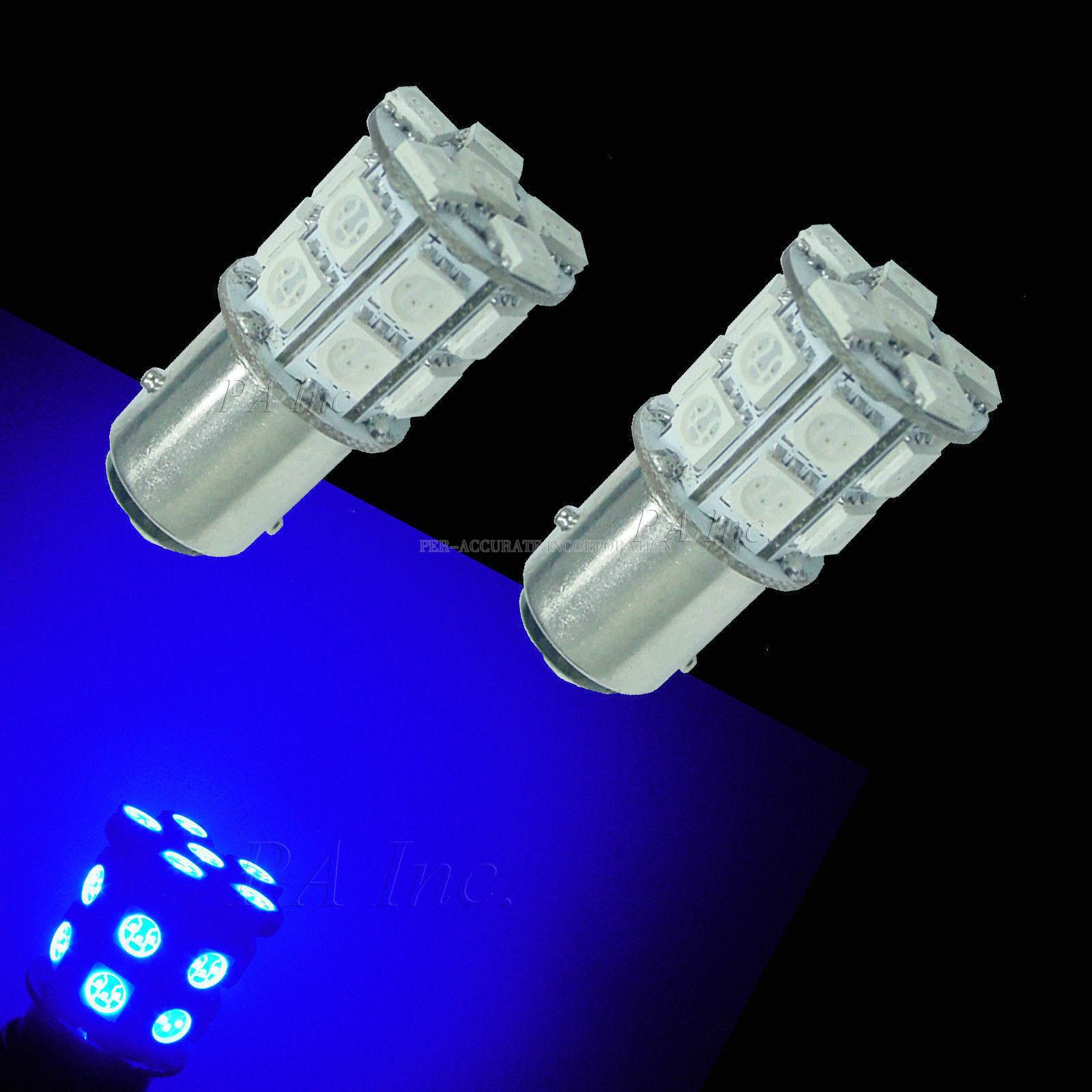 2PCS 1157 Bay15D 20 5050 SMD LED Corner Signal Parking Tail Lights Bulbs Blue