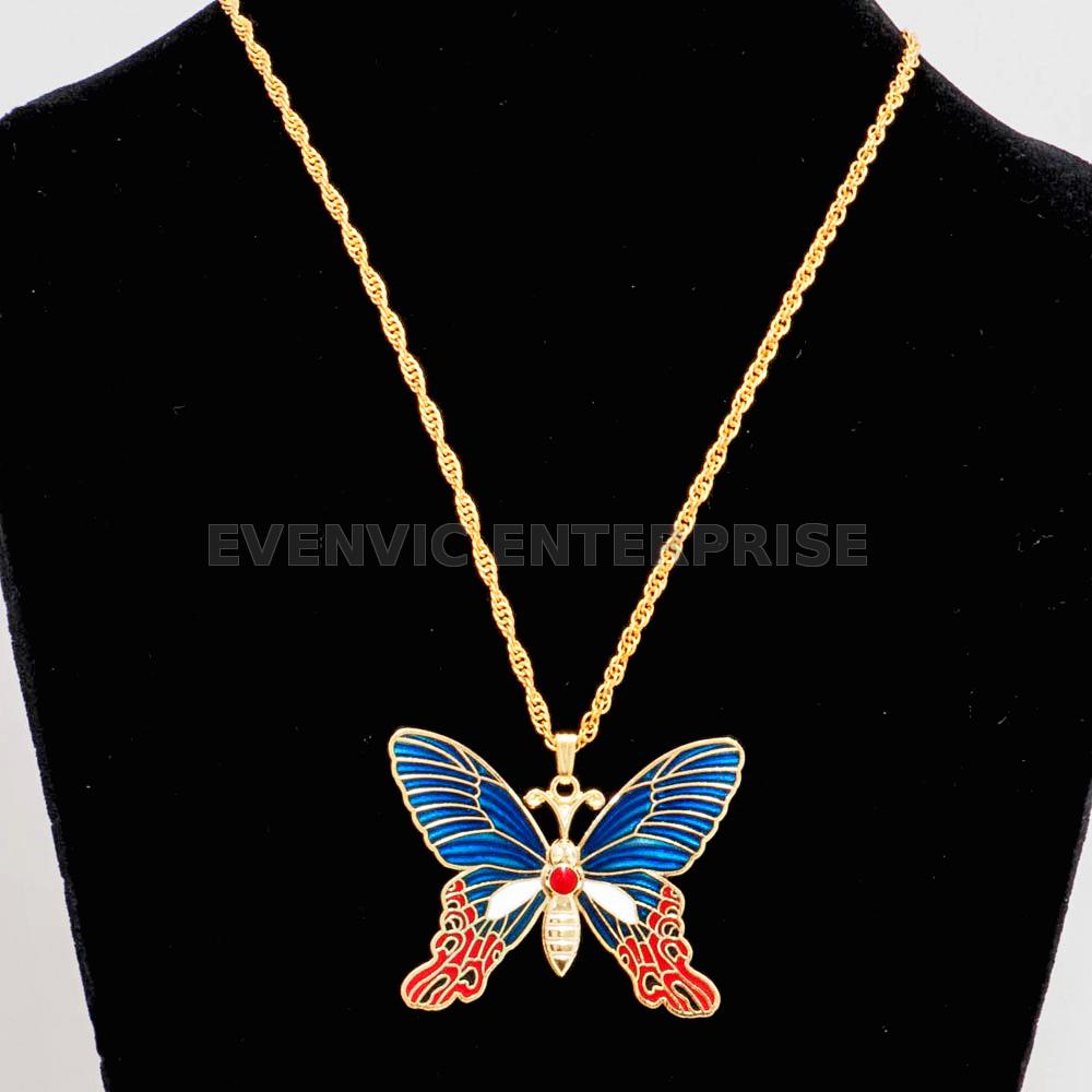 Enamel Butterfly Necklace, cloisonne butterfly necklace manufacturer