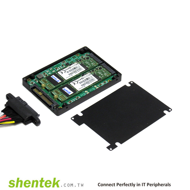 Shentek 55014 2.5" U.2 2 Slot B Key SATA SSD Adapter HDD - Support ...