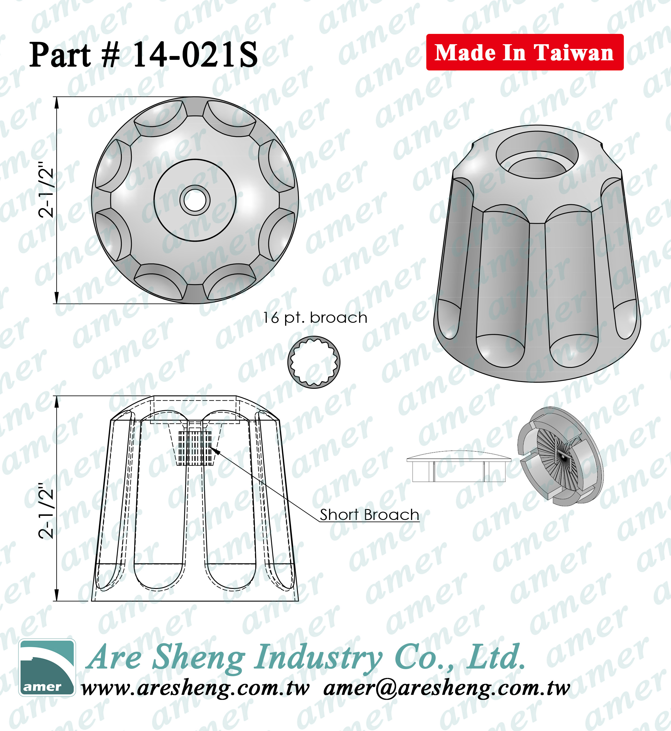 Gerber shower short broach handle drawing