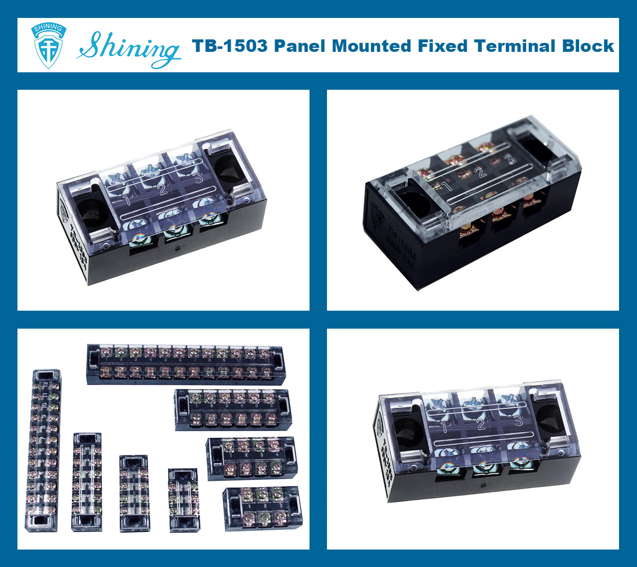View Terminal Block Electrical Fixed Type 15 A 3 Pole Barrier Fixed ...