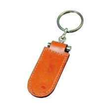 Leather Keyring Engraved Keelung City Taiwan Flag