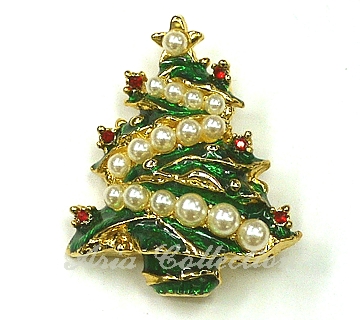 Christmas tree brooch