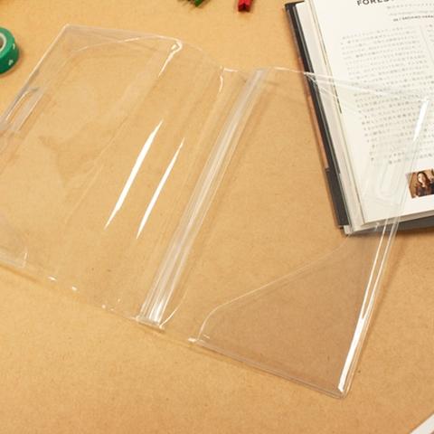 B6 Transparent Book Protector with a Back Pocket Fit For Double Pen Holder, Book Cover, Book Sleeve