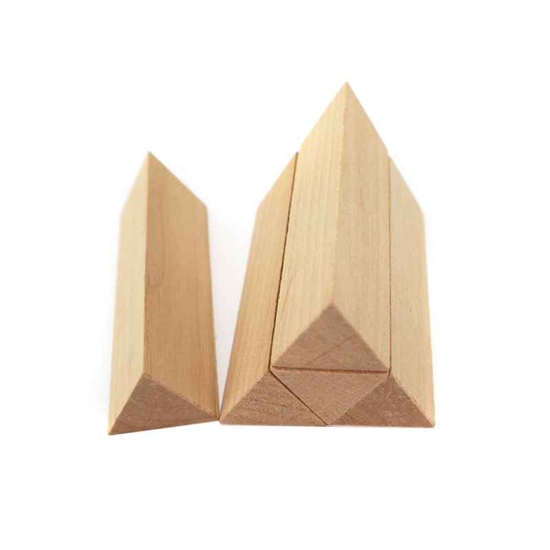 25*25*75 Plain Wood Triangular prism Blocks 60° | Taiwantrade.com