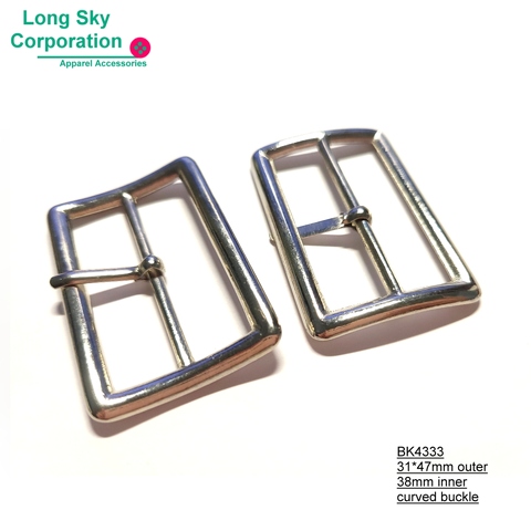 Rectangle shape 38mm curved metal belt buckle (BK4333)