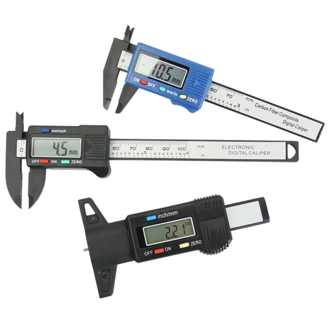 6 Piece Technical Measuring Set of Analog Calipers Spring Dividers Depth Gauge 