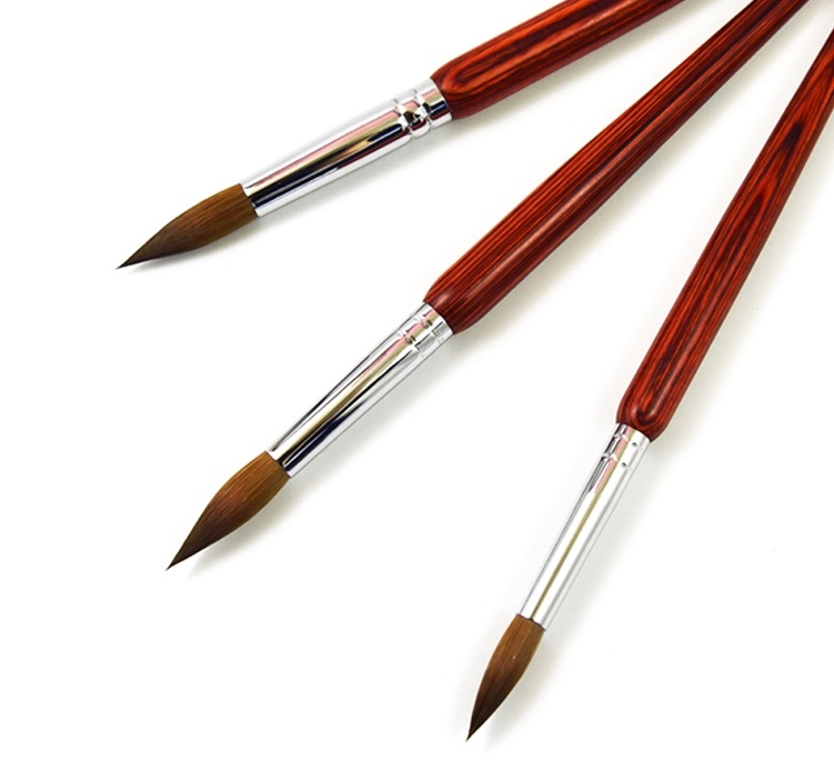 100 Pure kolinsky red wood handle acrylic nail brush