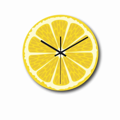 Wall Clock, Round, with Slice Fruit & Veggie design