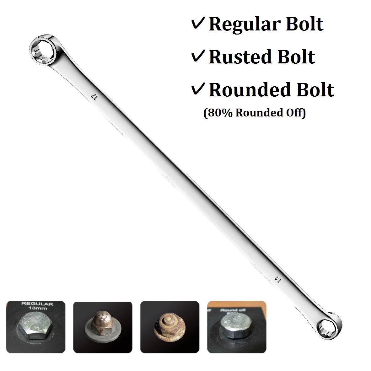 Extra Long Double Box End Bolt Extractor Wrench