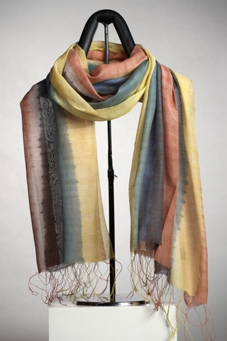 Sky-Dyed Silk Cotton Straight Texture Scarf