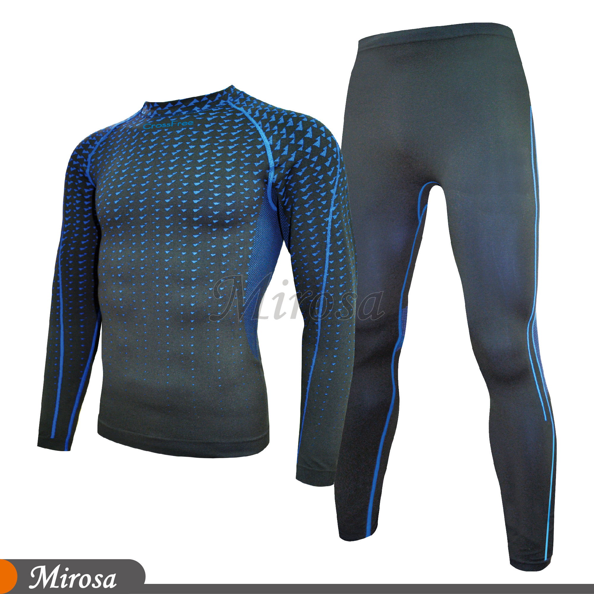 Men Seamless Farinfrared Athletic Underwear Set. Thermal Long Sleeve