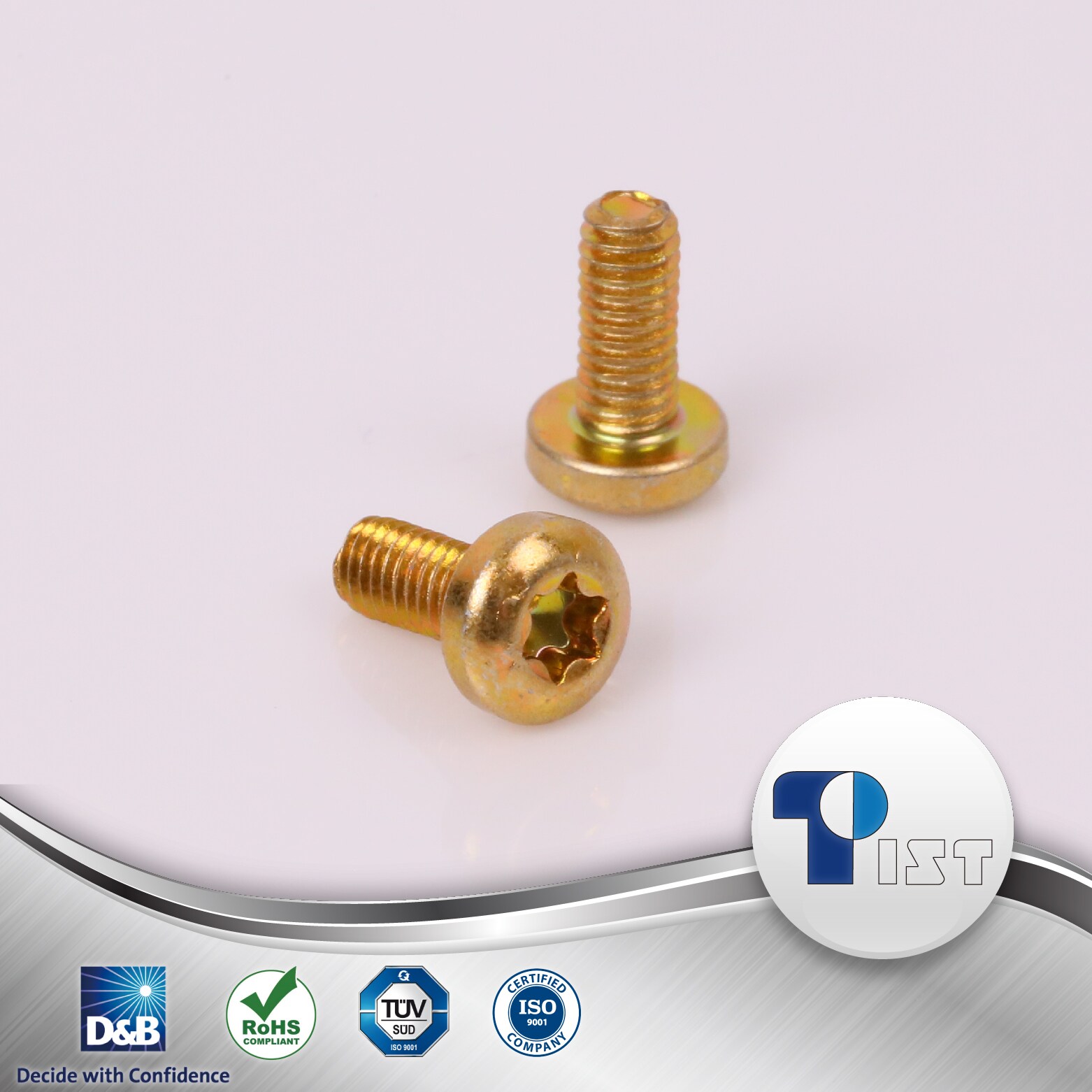 Thread Rolling Screw, Pan Head, 6 Lobes, Zinc Yellow