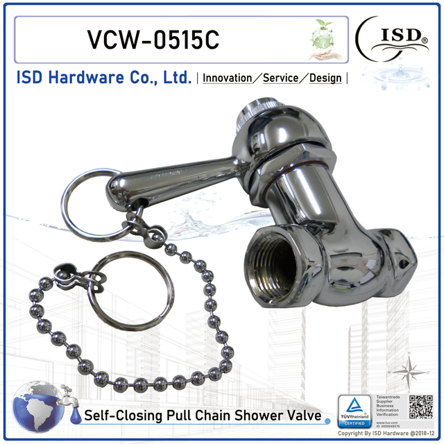 Bathroom SelfClosing Shower Tub Diverter Valve ISD HARDWARE CO., LTD.