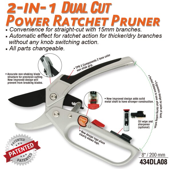 2IN1 Dual Cut Power Ratchet Pruner,Ratchet,2 in 1 GREENLAWN GARDEN