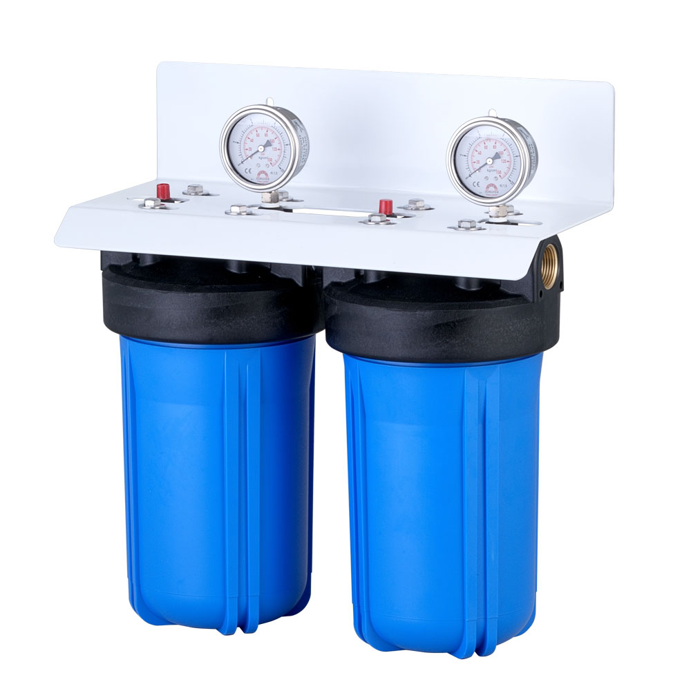 2 Stage 10 inch Big Blue Water Filter(with pressure gauge) Taiwantrade