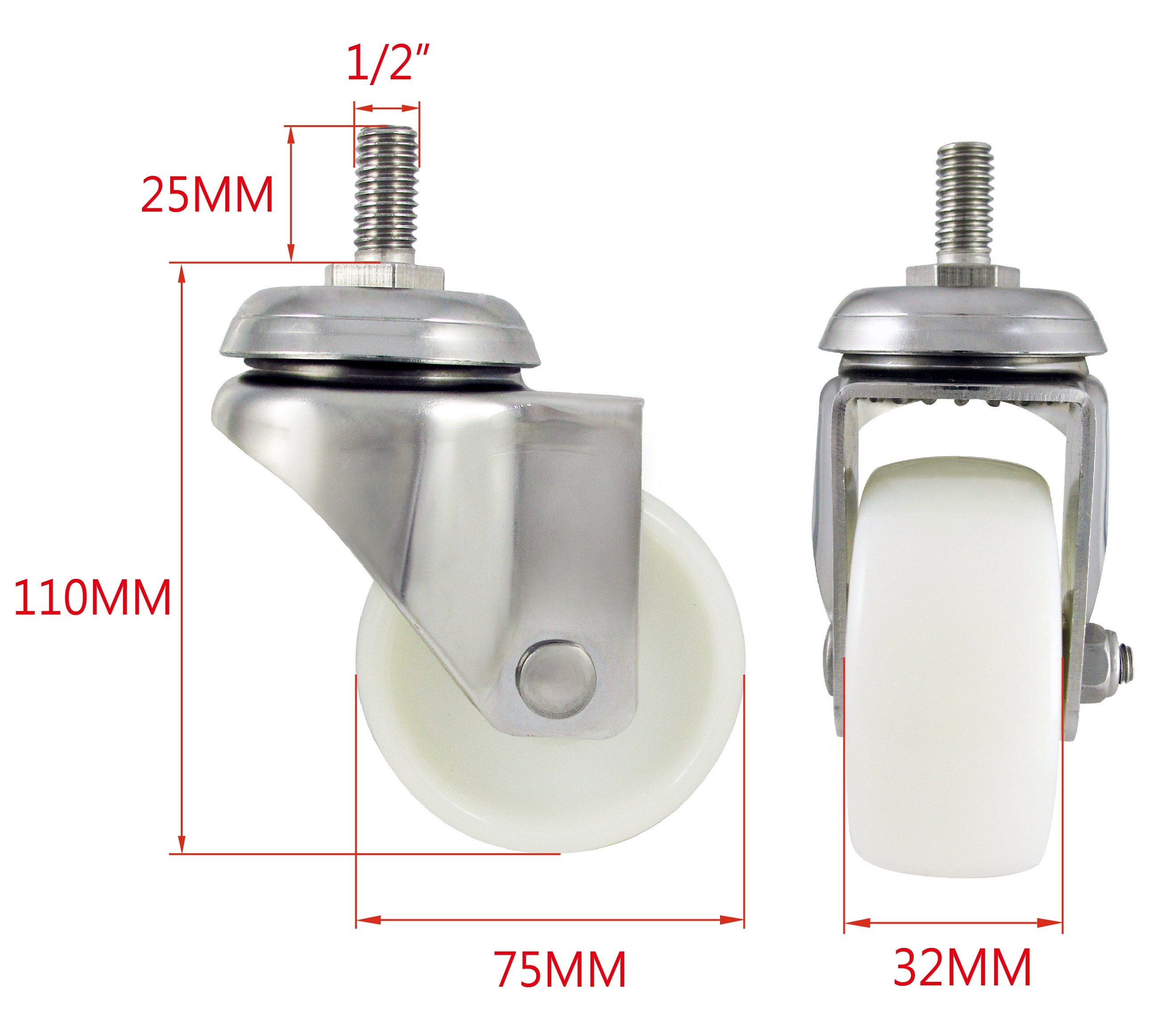 3 Stainless Steel Trolley Caster Wheels Home Depot