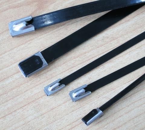 C16 STAINLESS STEEL EPOXY COATED CABLE TIES-BALL LOCK TYPE