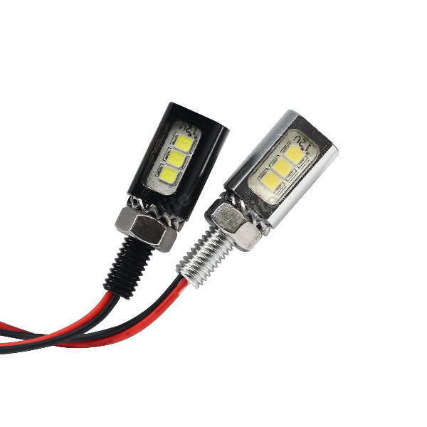 Mini LED License Plate Bolt Auxiliary Light 3 SMD LED Screw Mount