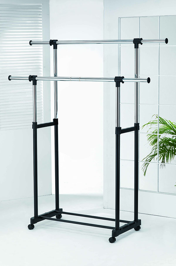 Double Pipe Hanger / Extend, Adjustable Double Rod Garment Rack / Expandable