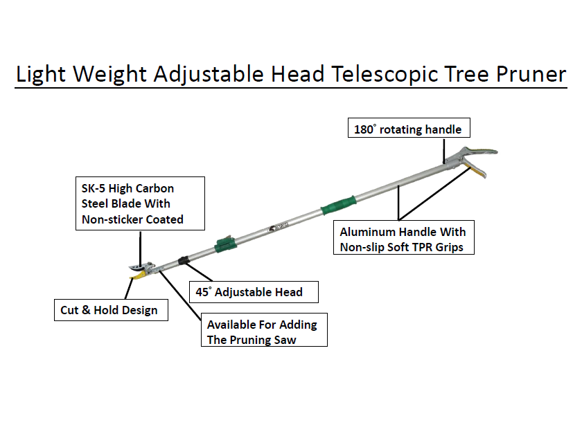 Light Weight Adjustable Head Telescopic Tree Pruner
