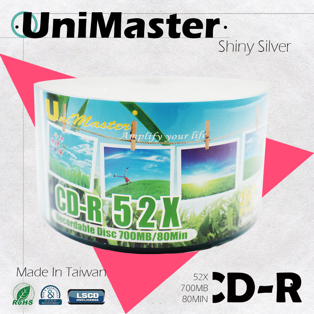 Unimaster Cd R 52x Shiny Silver Discs Taiwantrade Com