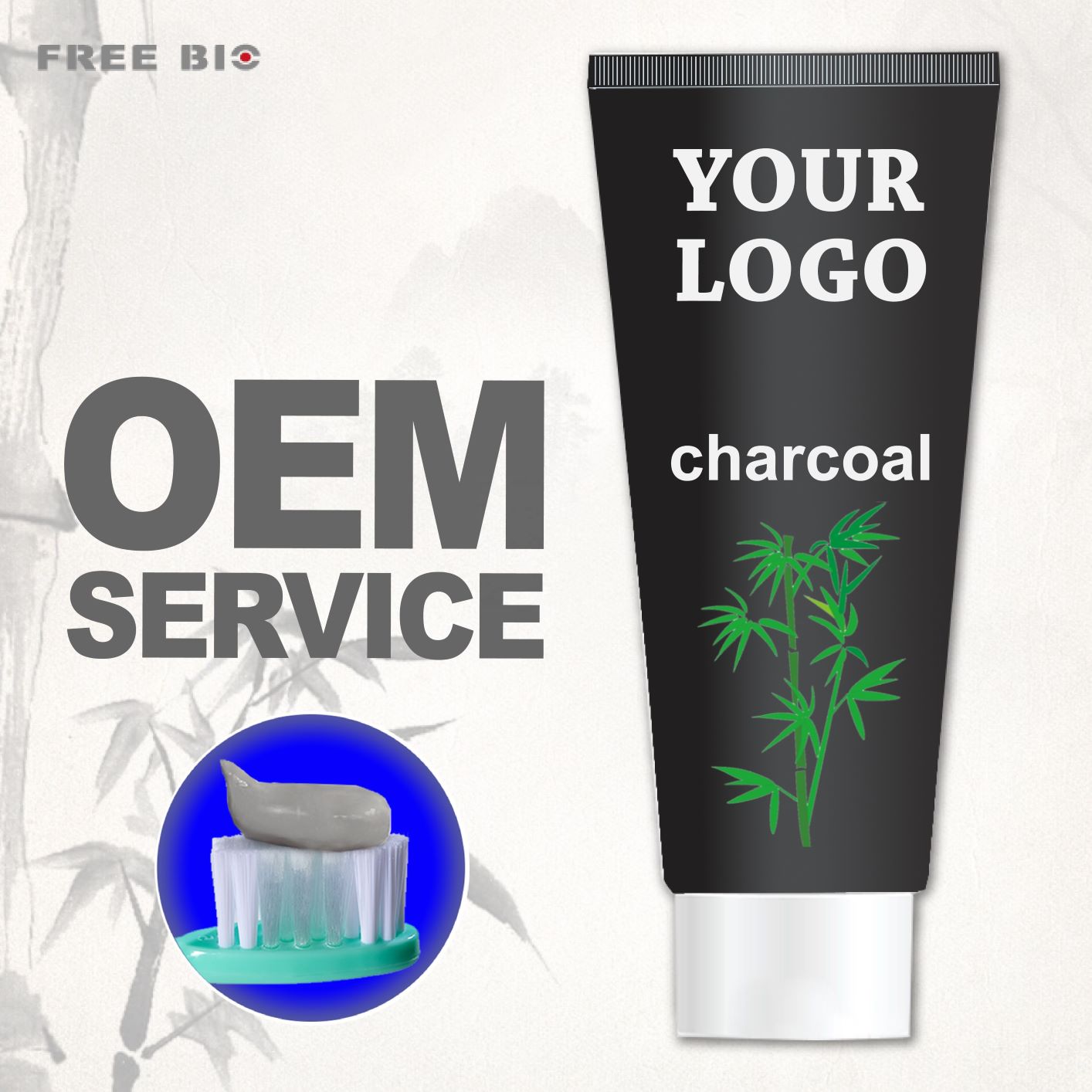 Private Label Bamboo Activated Charcoal Teeth Whitening Toothpaste
