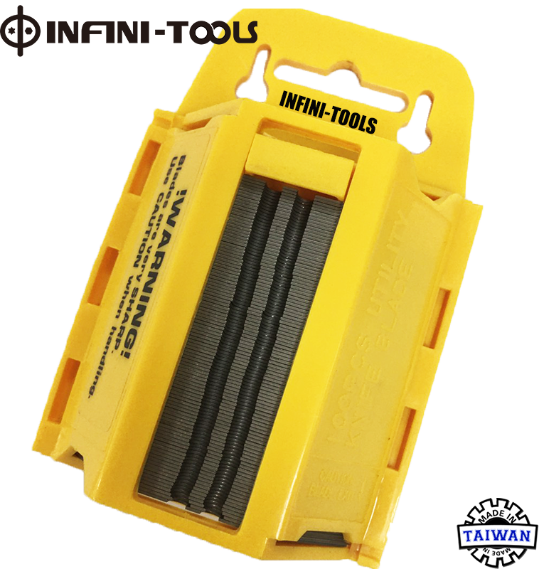 Utility Box Knife Blades with Dispenser 100 Pieces Taiwantrade