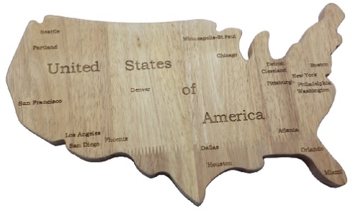 Wooden Cheese Board - America