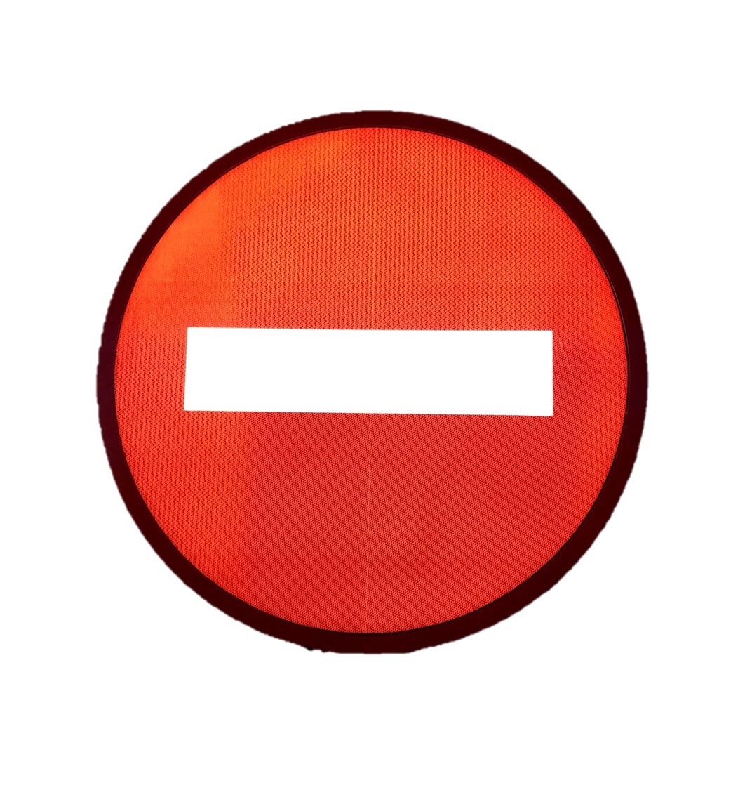 Illuminated LED No Entry Sign with Light-transmitting Reflective ...