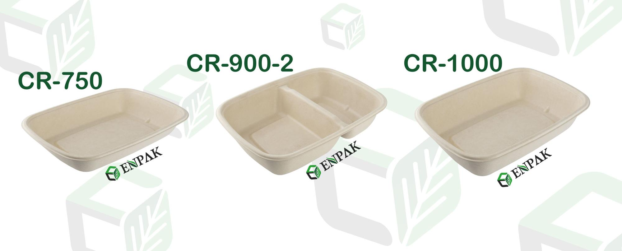 ECO 100% biodegradable CPET/PP coating 2 compartment salad box