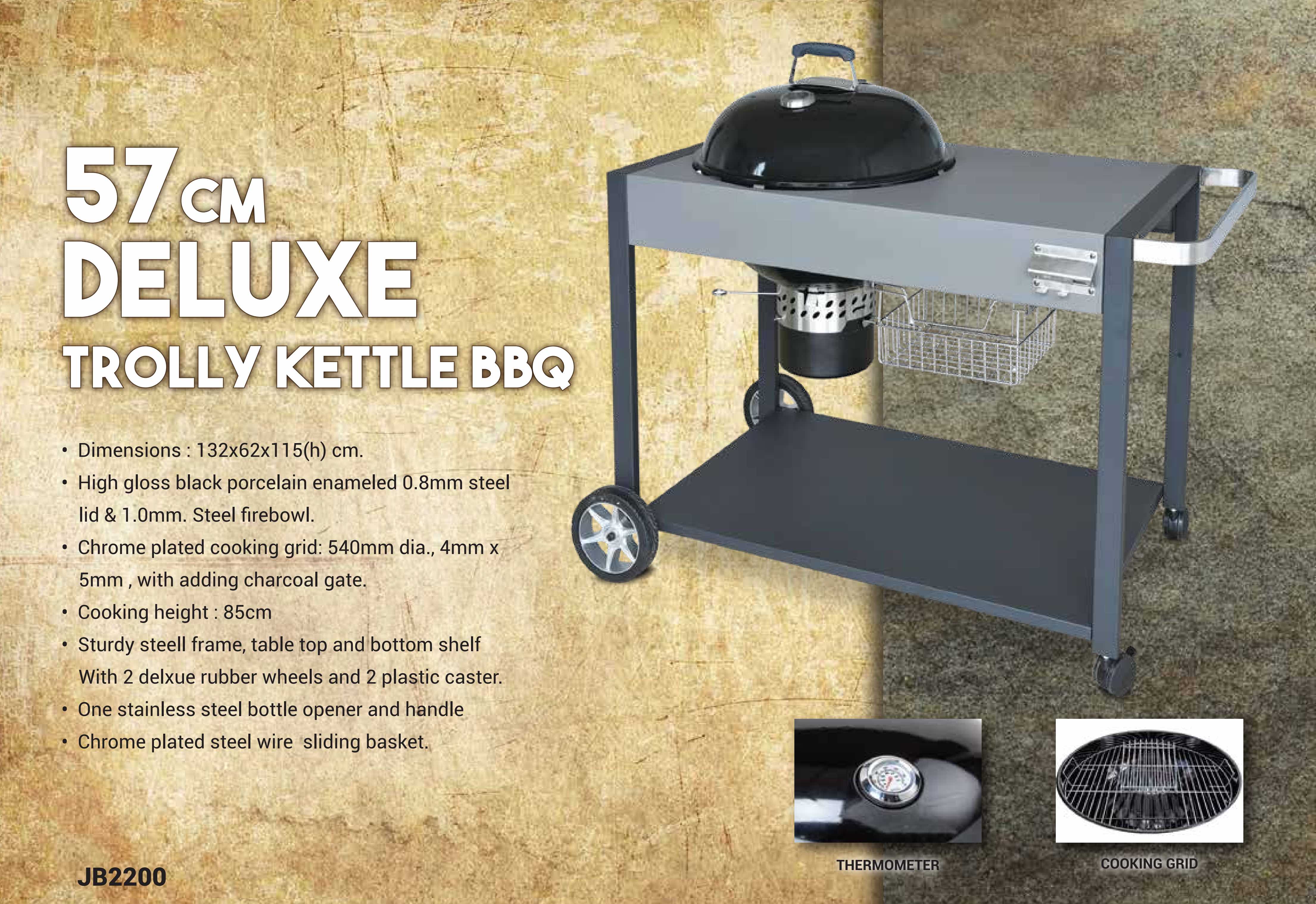 57cm DELUXE TROLLY KETTLE BBQ