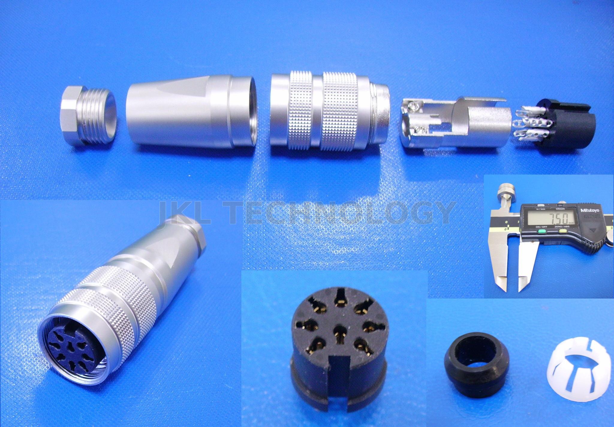 M16 8Pin Female Connector, Assembly Type, IP67