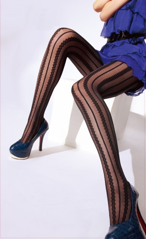 Pantyhose ladies, Deparee Fashion Jacquard Pantyhose, Vertical Striped Pattern, 60D