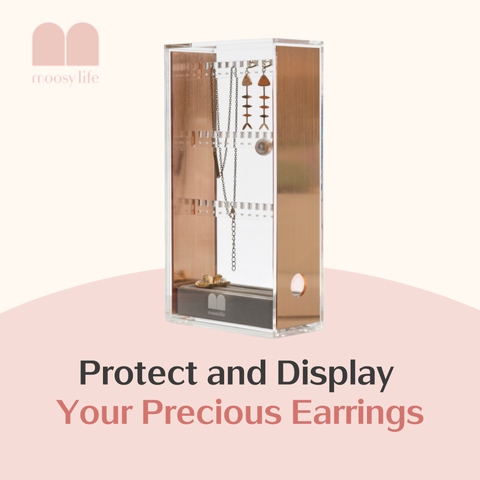 Moosy Life Rose Gold Dustproof Earring Jewelry Box