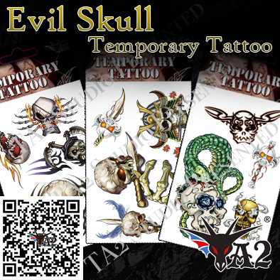 Evil Skull Temporary Tattoo