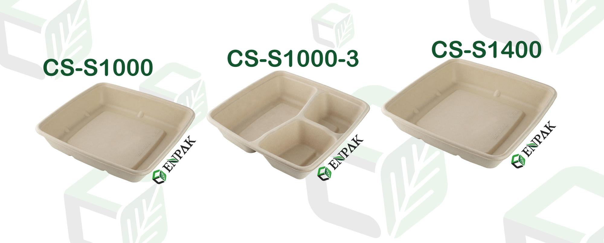 Disposable Sugarcane Bagasse Takeout food Box With CPET/PP Coating