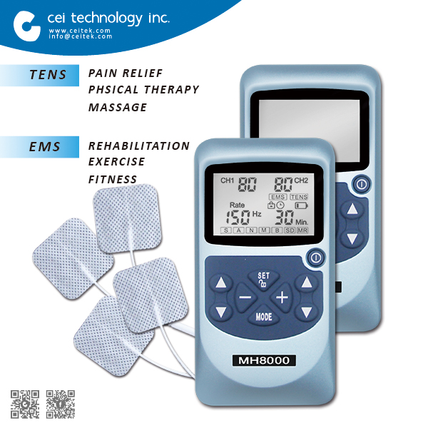 2018 Portable TENS Unit / EMS machine pain relief massager