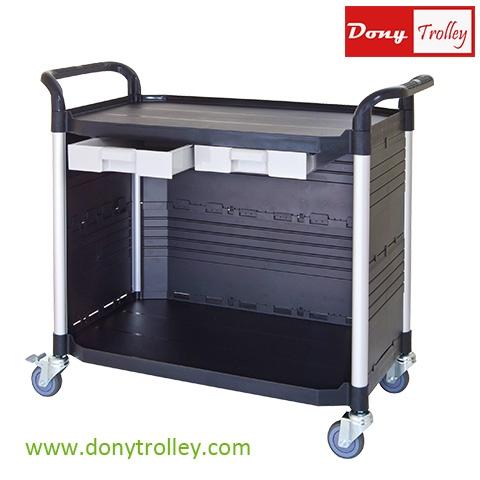 Taiwan Cabinet Utility Carts Largest 2 Shelf Plastic Rolling Cart