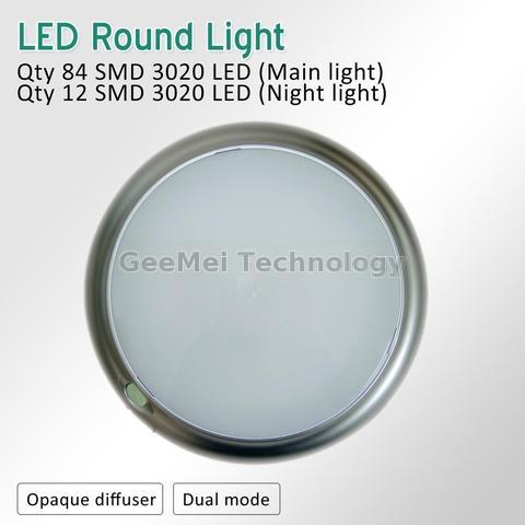 8 Led Ceiling Light Silver 12v 24v Opaque Diffuser Rv