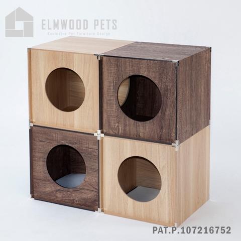 Wooden Cube Condo Cat Bed