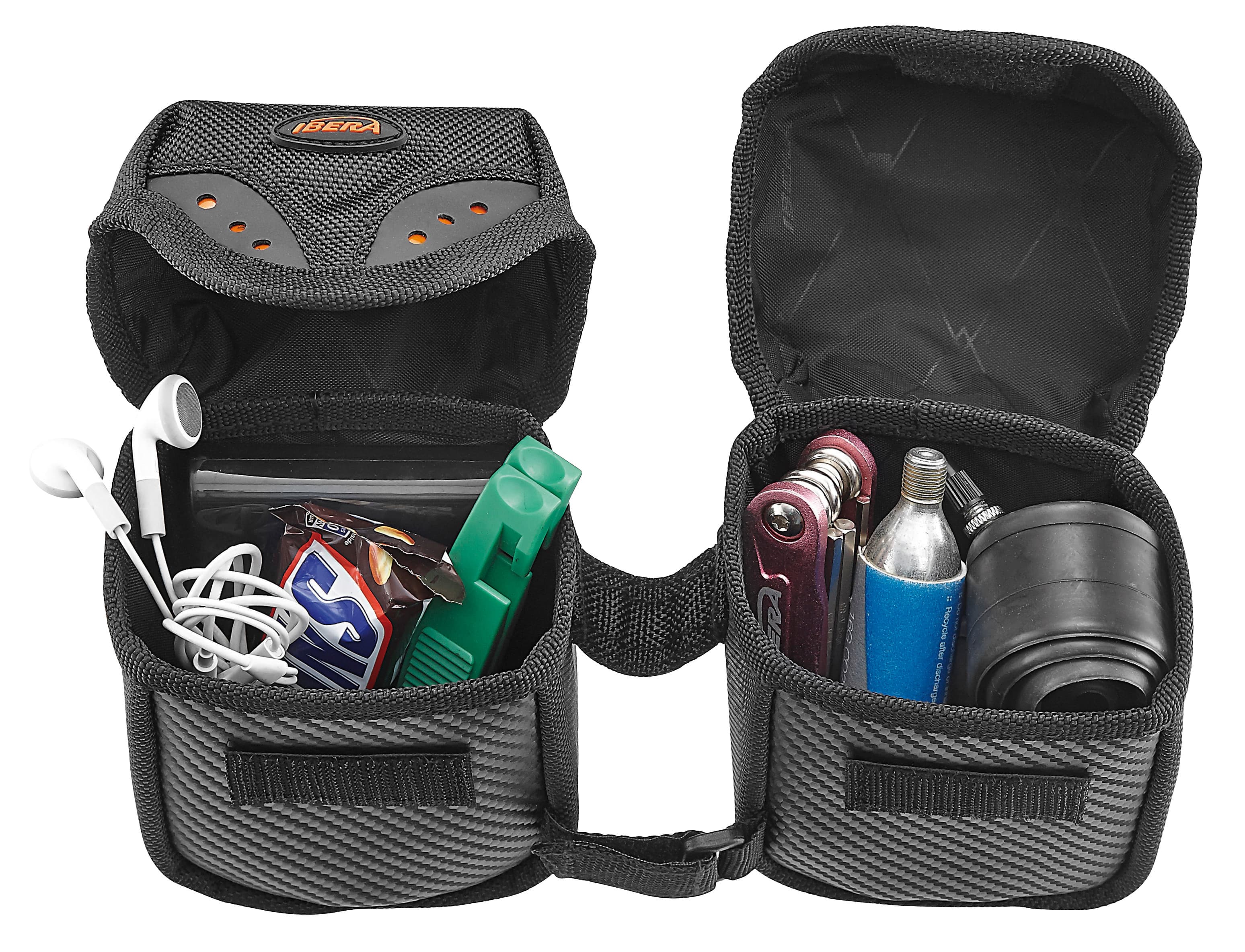 IBERA Bike Handlebar Front Bag Velcro straps Black IBHB6