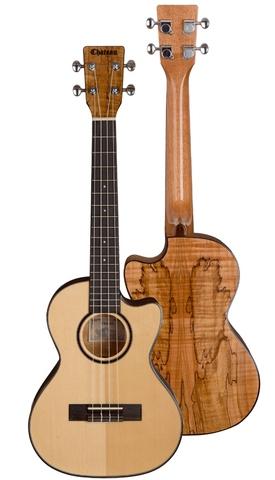 Chateau Ukulele - Gloss Solid Spruce Top Spalted Maple SPS05/SPC05/SPT05