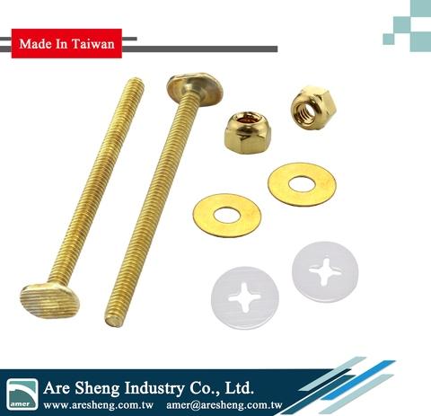 Closet Bolt (all brass)   1/4 x 3-1/2