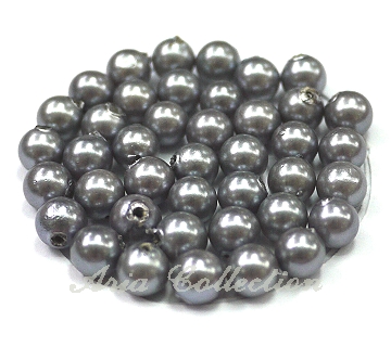 Black Shell Pearl 6mm Ball Drilled Half Way